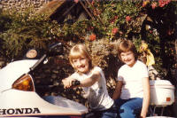 My sisters Annie & Chris bursting for another ride in 1985!!