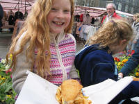 Kathy & Izzi eating Fish 'n' Chips in Newcastle-under-Lyme